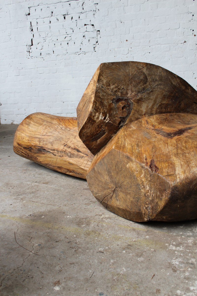 Sculpture "pebble" En Bois - Roland Lavianne-photo-4