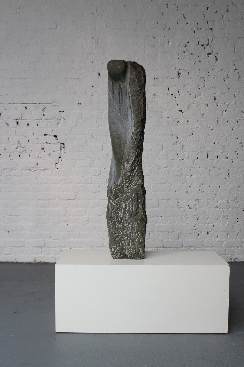 Blue Stone Sculpture By Hubert Boeraeve