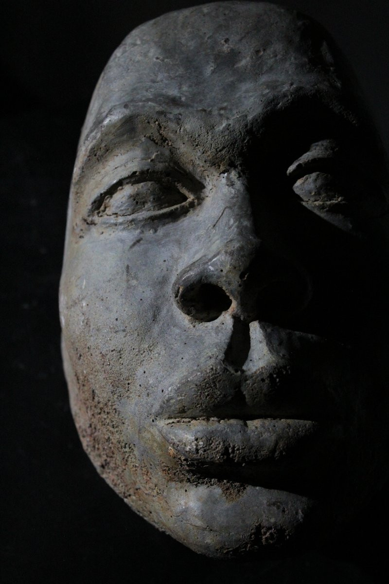 Sculpted Stone African Head-photo-3