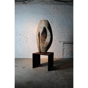 Modern Wooden Sculpture By Roland Lavianne