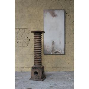 Antique Wine Press Pedestal