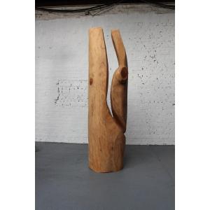 XXl Abstract Wooden Sculpture By Roland Lavianne