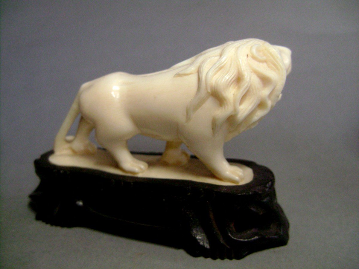 Ivory Okimono. Couple Of Lions. China 1920_30-photo-1