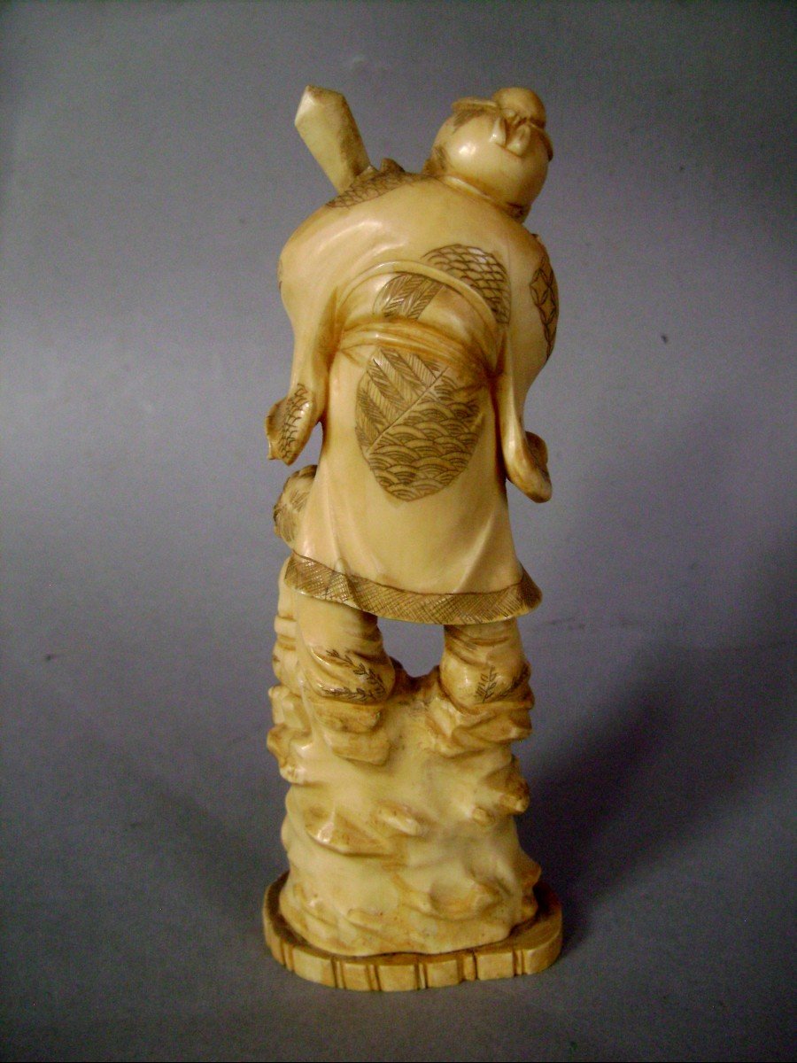 Ivory Okimono. Shoki And The Oni. Japan Meiji Period (1868-1912)-photo-4