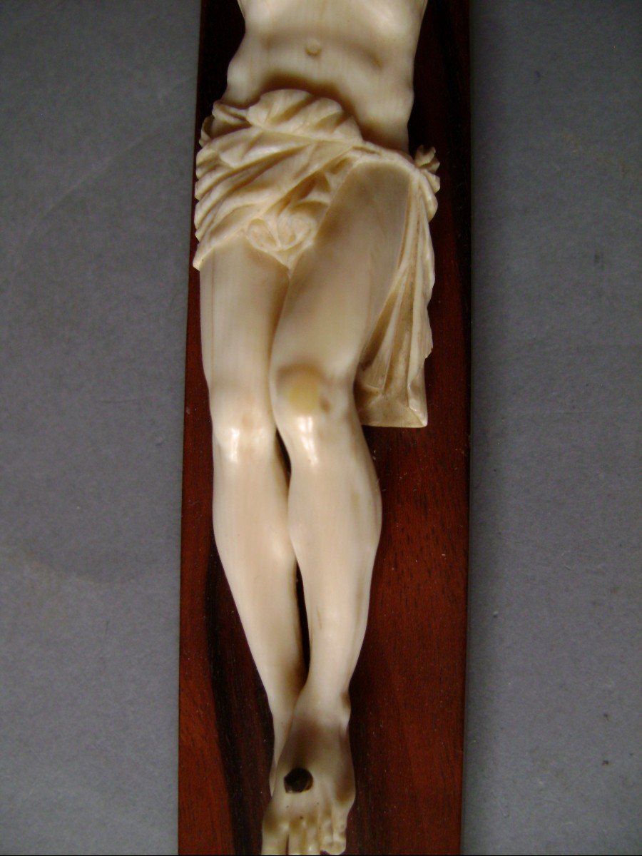 Ivory Crucifix. France 19th Century.-photo-4