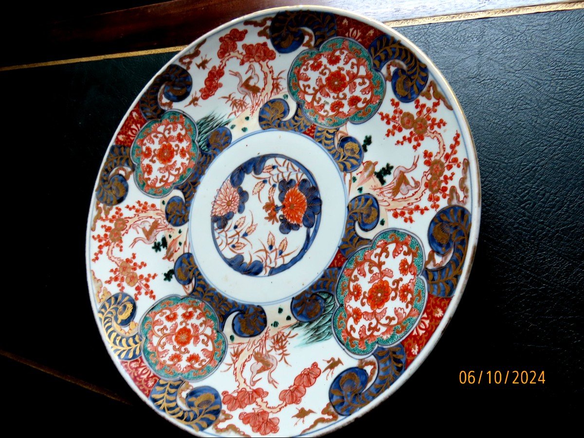 Grand Plat en porcelaine Imari. Japon fin XIXème début XXème-photo-2