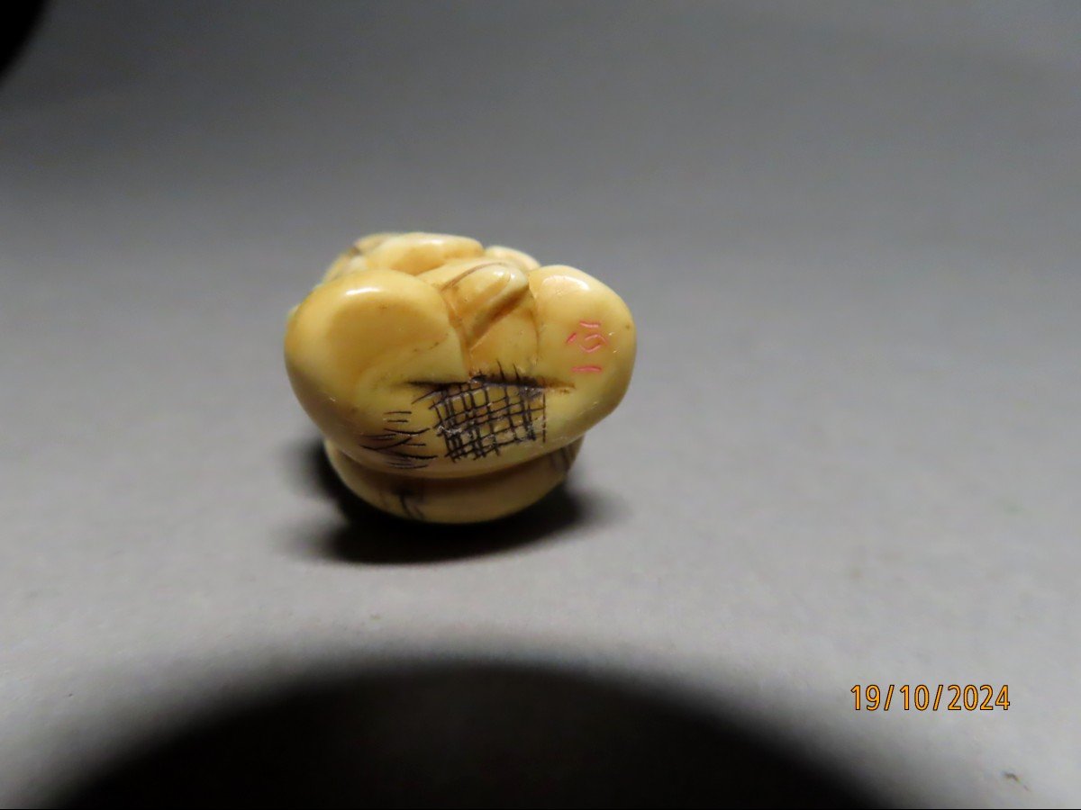 Two Ivory Netsuke. Daikoku And Daikoku. Japan Meiji Period (1868-1912)-photo-6