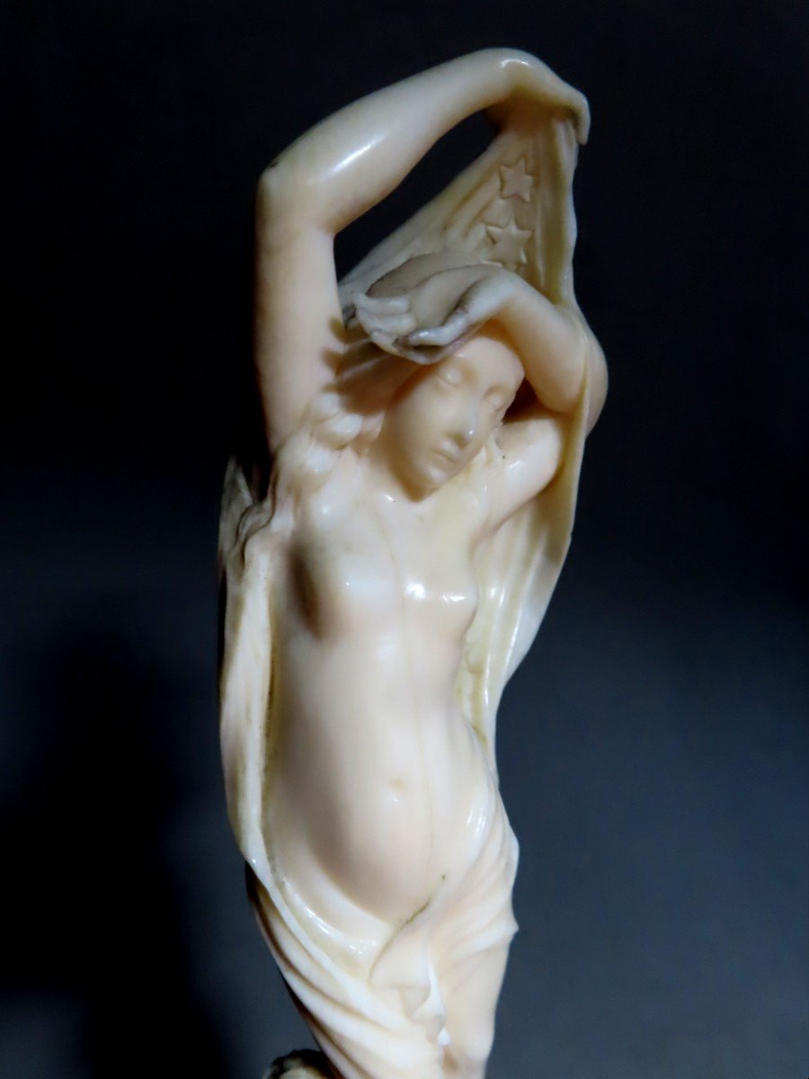 Ivory From Dieppe. Allegory Of The Evening. Mathurin Moreau (1822-1912)-photo-3