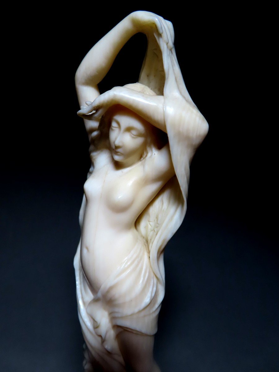 Ivory From Dieppe. Allegory Of The Evening. Mathurin Moreau (1822-1912)-photo-6