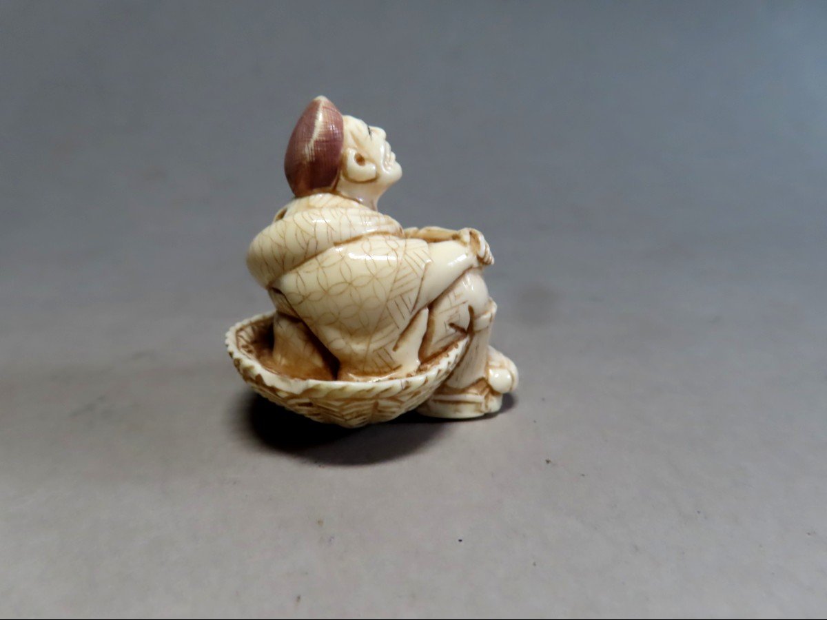 Ivory Netsuke. The Dreamer. Japan Taisho Period (1912-1928)-photo-4