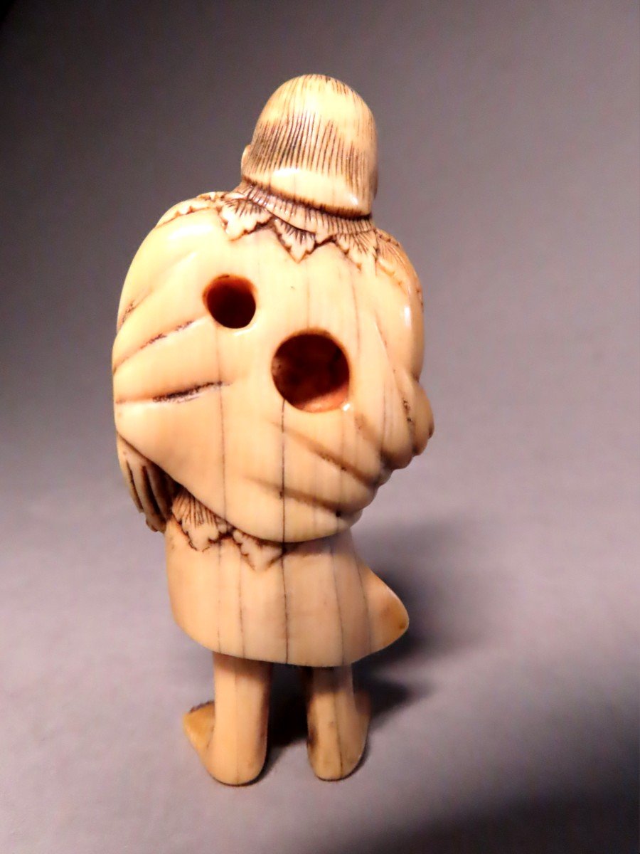 Ivory Netsuke Gama Sennin In Anger. Japan Edo Period (1603-1868)-photo-4