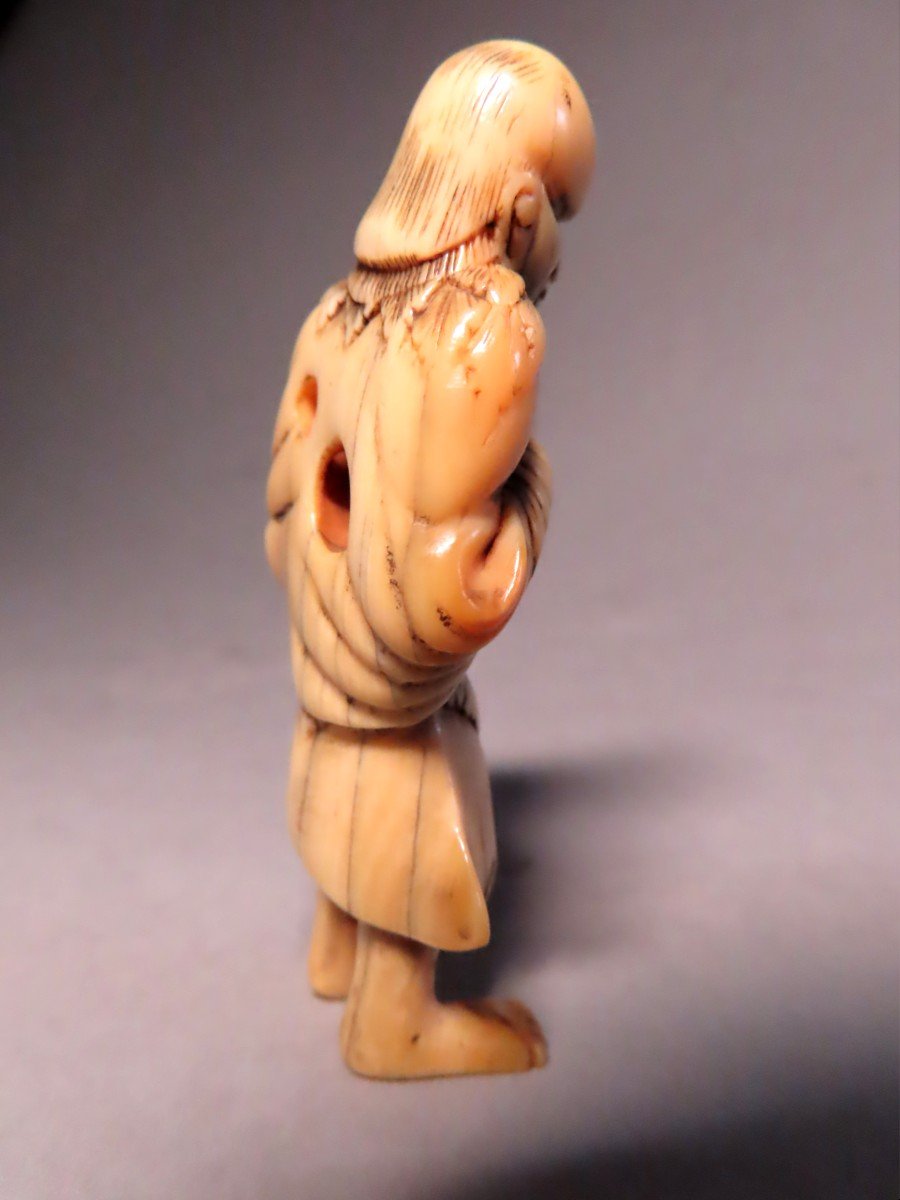 Ivory Netsuke Gama Sennin In Anger. Japan Edo Period (1603-1868)-photo-1