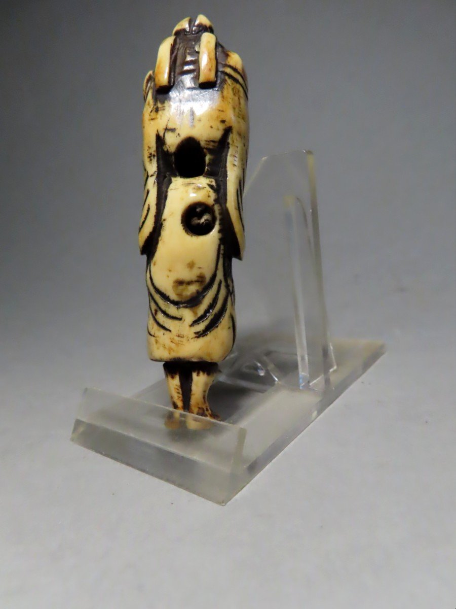 Deer Horn Netsuke. Sennin Tekkai. Japan Edo Period (1603-1868)-photo-1