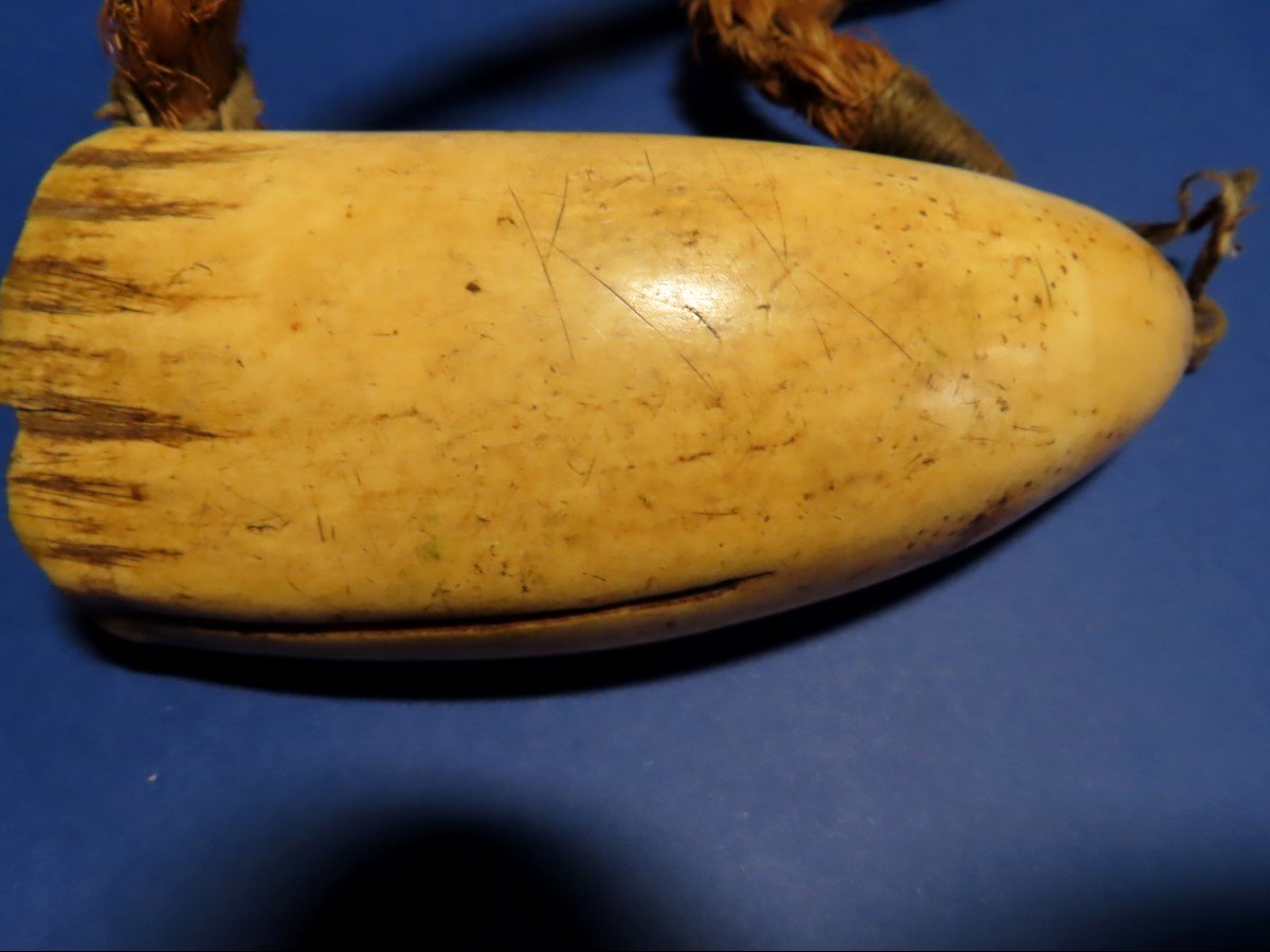 Tabua des  îles Fidji XIXème. Scrimshaw en dent de cachalot.-photo-2