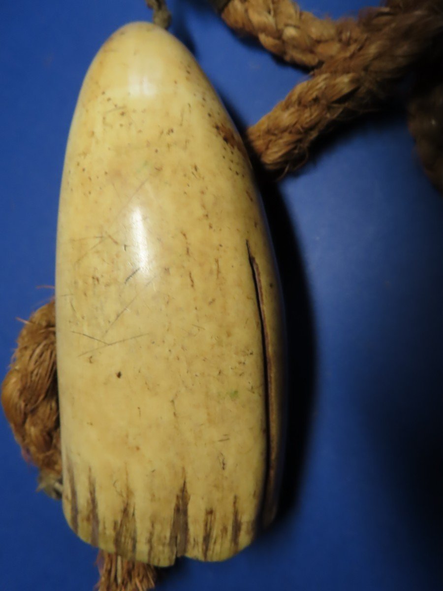 Tabua des  îles Fidji XIXème. Scrimshaw en dent de cachalot.-photo-4