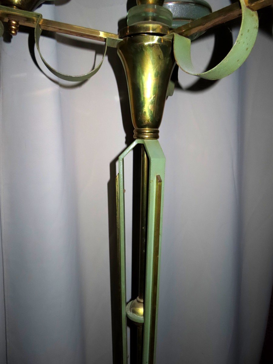 Art Deco Floor Lamp. Steel And Copper. 1920-30-photo-3