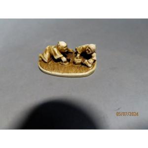 Netsuke Craftsman On A Stuba. Meiji Era Japan (1868-1912)