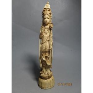 Ivory Okimono. The Goddess Kannon. Signed Mitsuyuki. Japan Meiji Period (1868-1912)