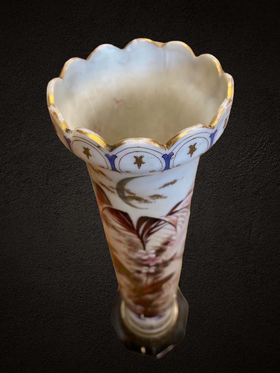 19e Paire De Vase Opaline -photo-2