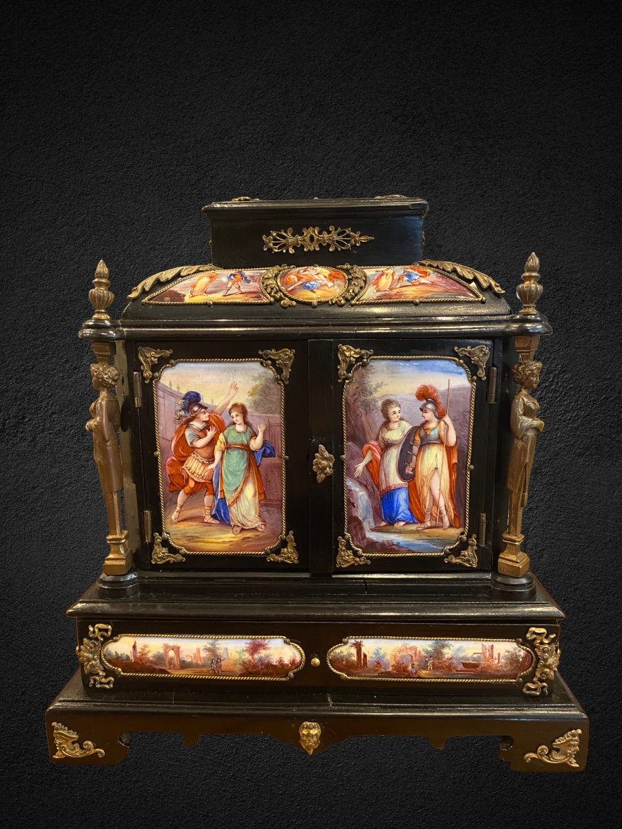 19th Century Viennese Enamel Cabinet-photo-3