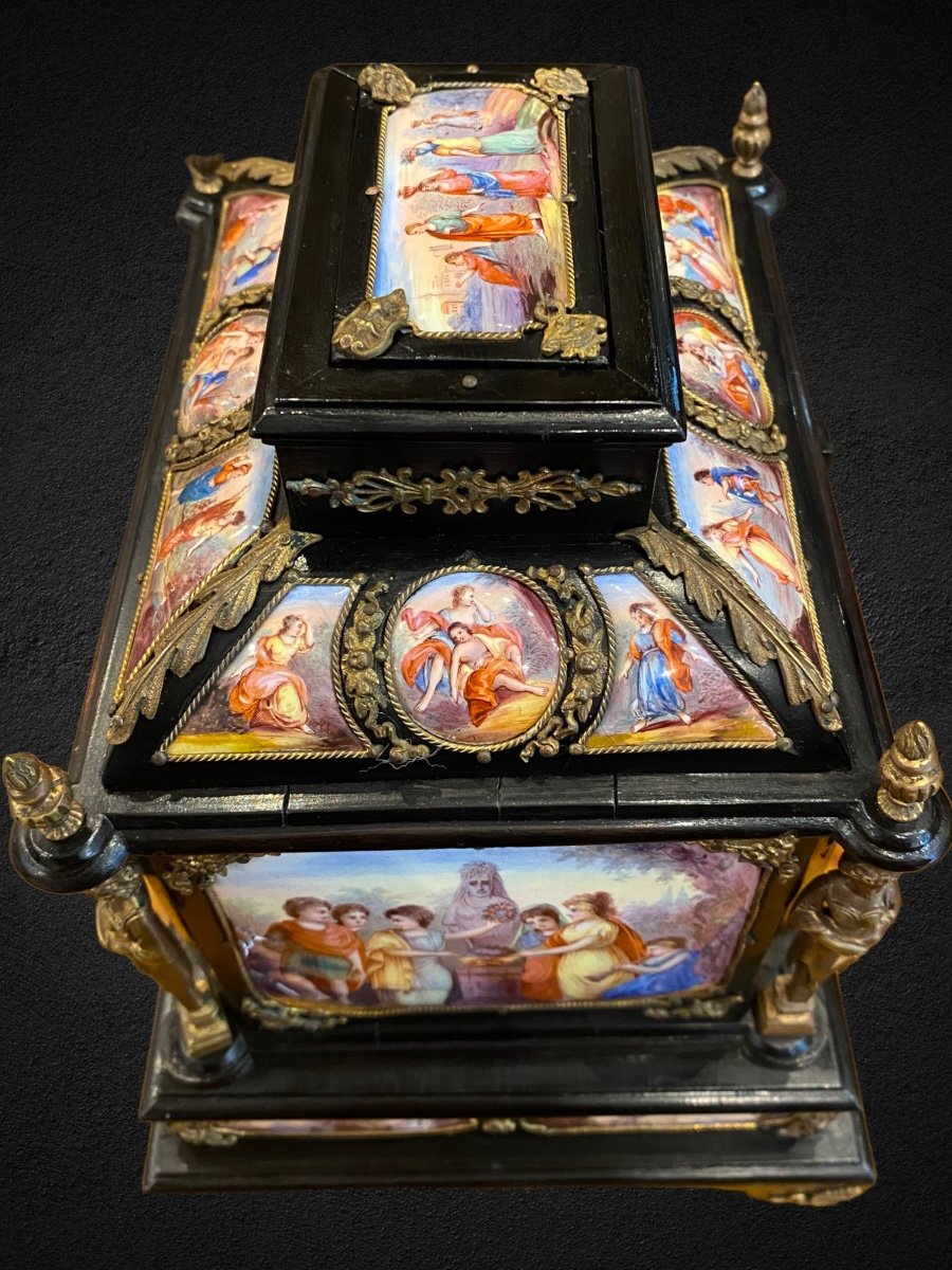 19th Century Viennese Enamel Cabinet-photo-4