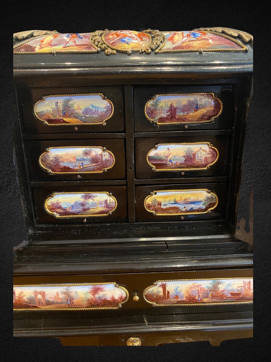 19th Century Viennese Enamel Cabinet-photo-5