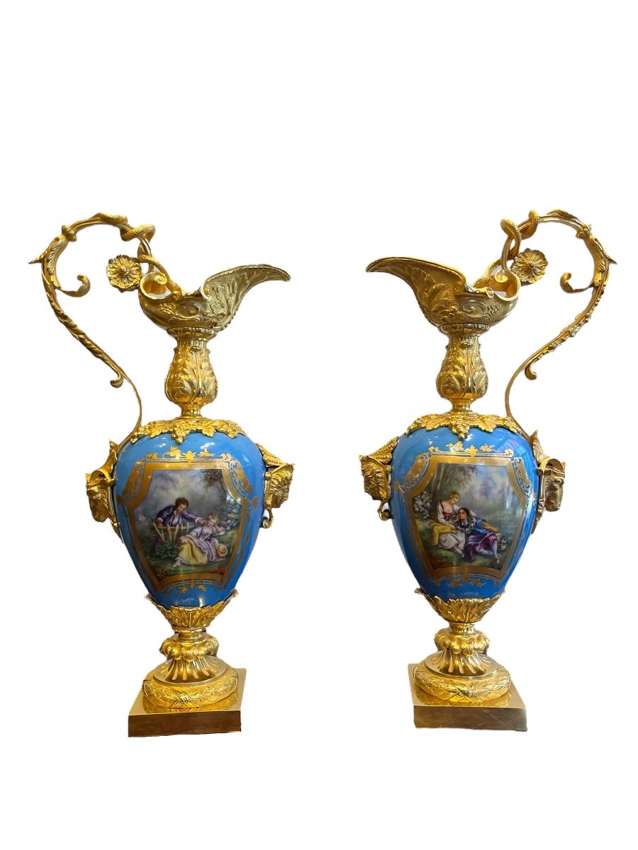 Sèvres Pair Of Ewers 19th 