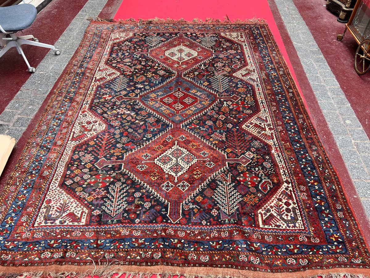 Tapis Perse Chiraz Khamseh En Bon Etat 