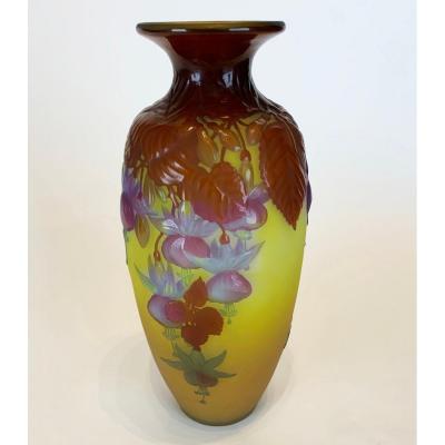 Beautiful Emile Gallé Vase With Flower Decor