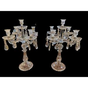 Pair Of Baccarat Style Candlesticks