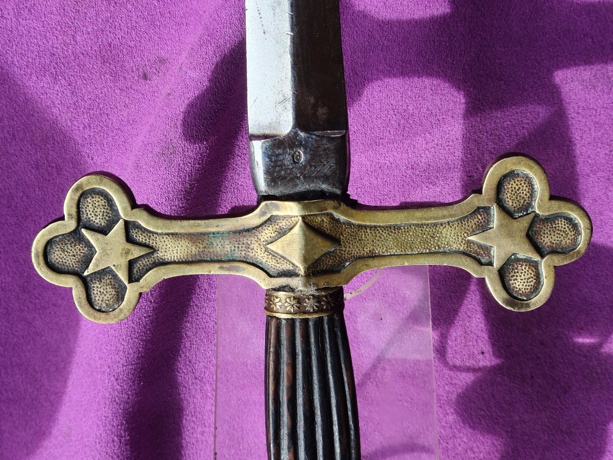 Large Masonic Sword With Staff Officer's Blade-photo-1