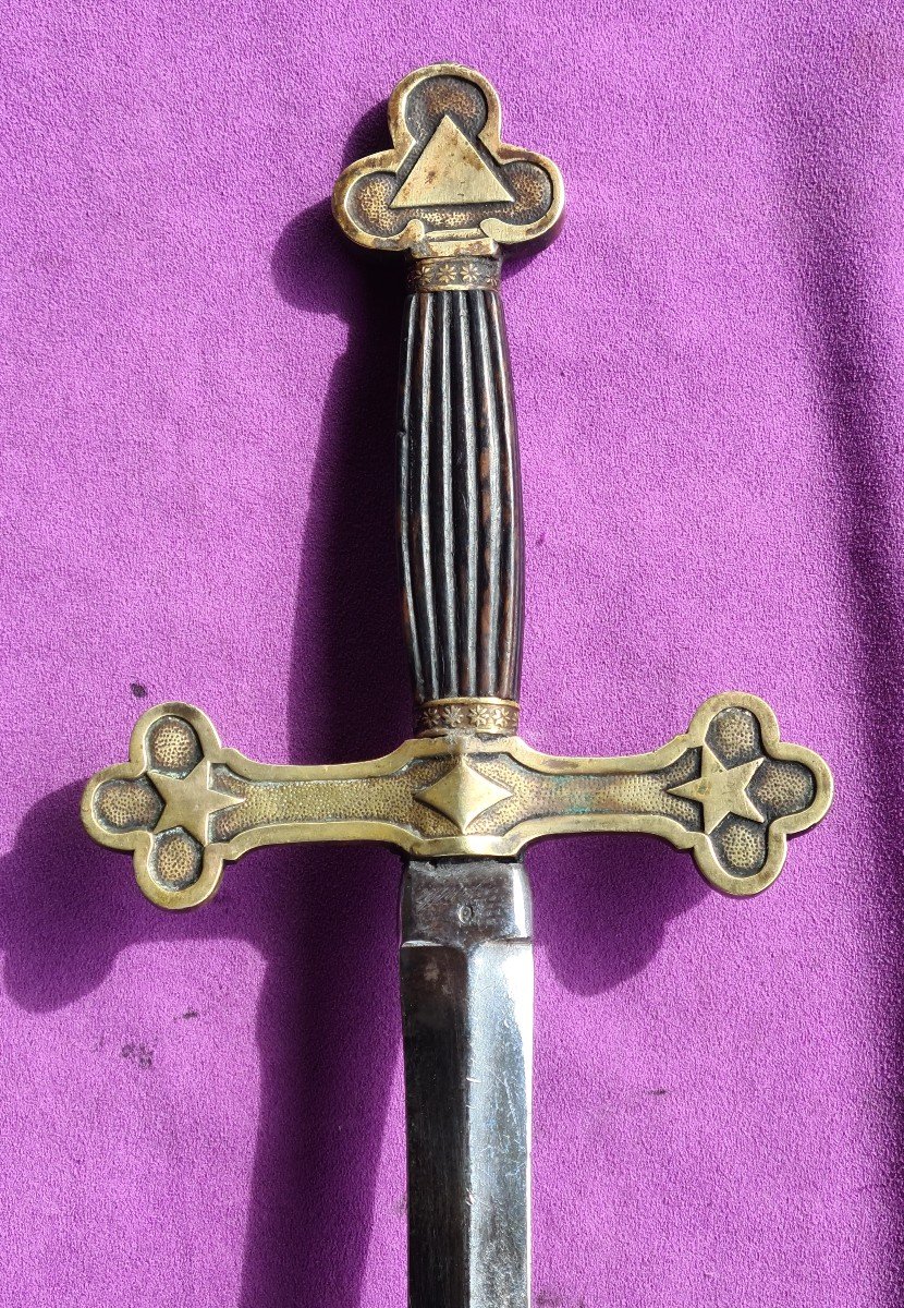 Large Masonic Sword With Staff Officer's Blade-photo-7