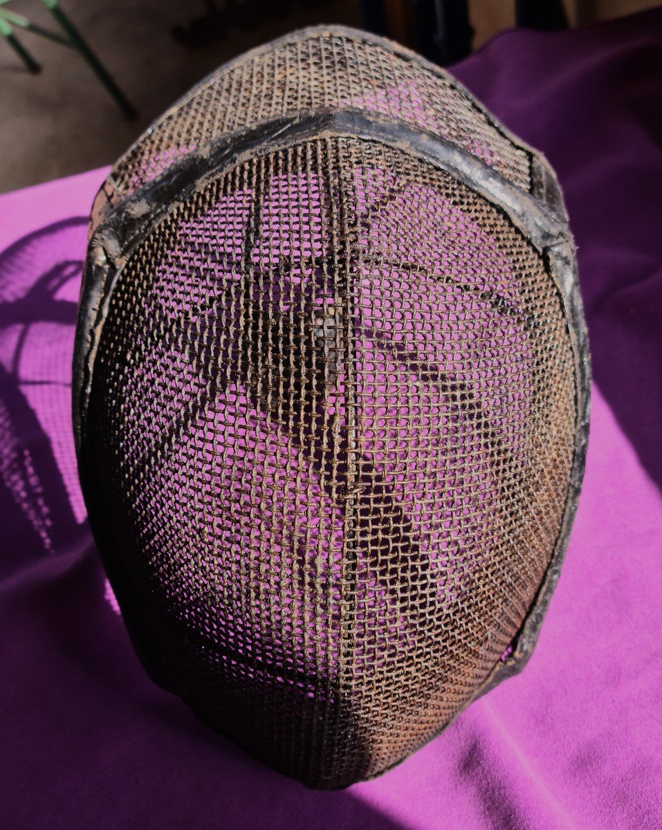 19th Century Fencing Mask, Black Leather
