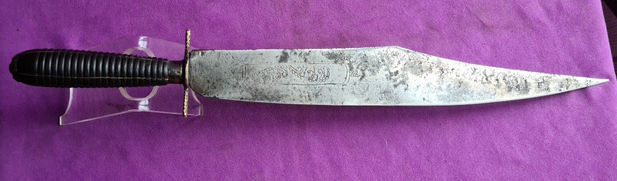 Very Large Combat Knife With Motto "viva La Republica" Spain 19th-photo-4