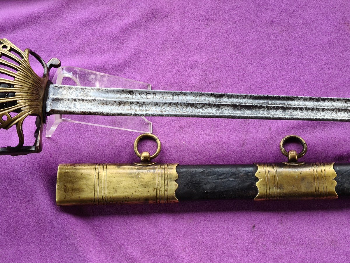 Sabre d'officier de Maréchaussée 1787, généralité de Bretagne-photo-3