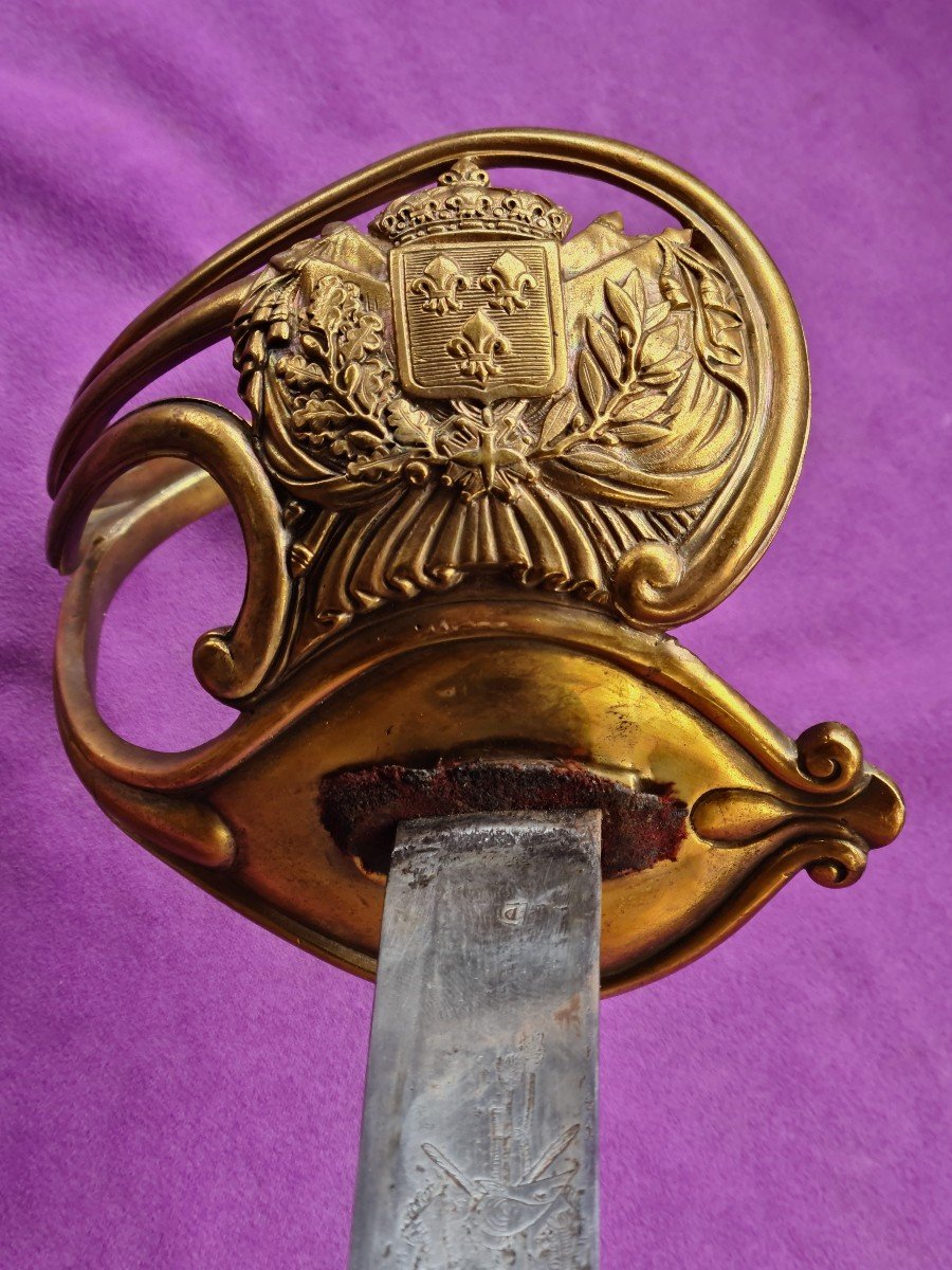 Sabre De Garde Du Corps De Roi, Premier Modèle 1814, Lame Particulière-photo-7