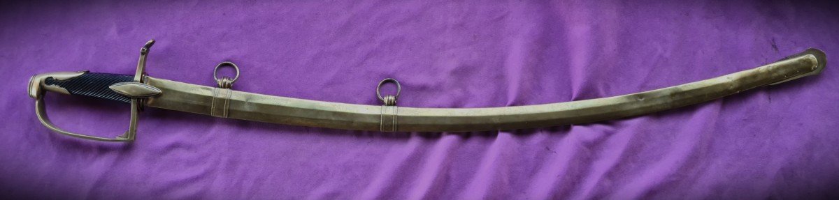 Light Cavalry Officer's Saber, Brass Scabbard, 1st Empire-photo-2