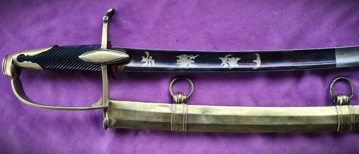 Light Cavalry Officer's Saber, Brass Scabbard, 1st Empire-photo-2