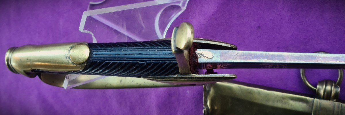 Light Cavalry Officer's Saber, Brass Scabbard, 1st Empire-photo-3