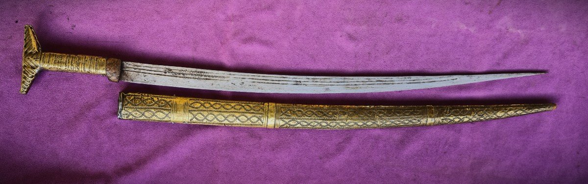 Large Moroccan Berber Cutlass Type "sboula" 19th