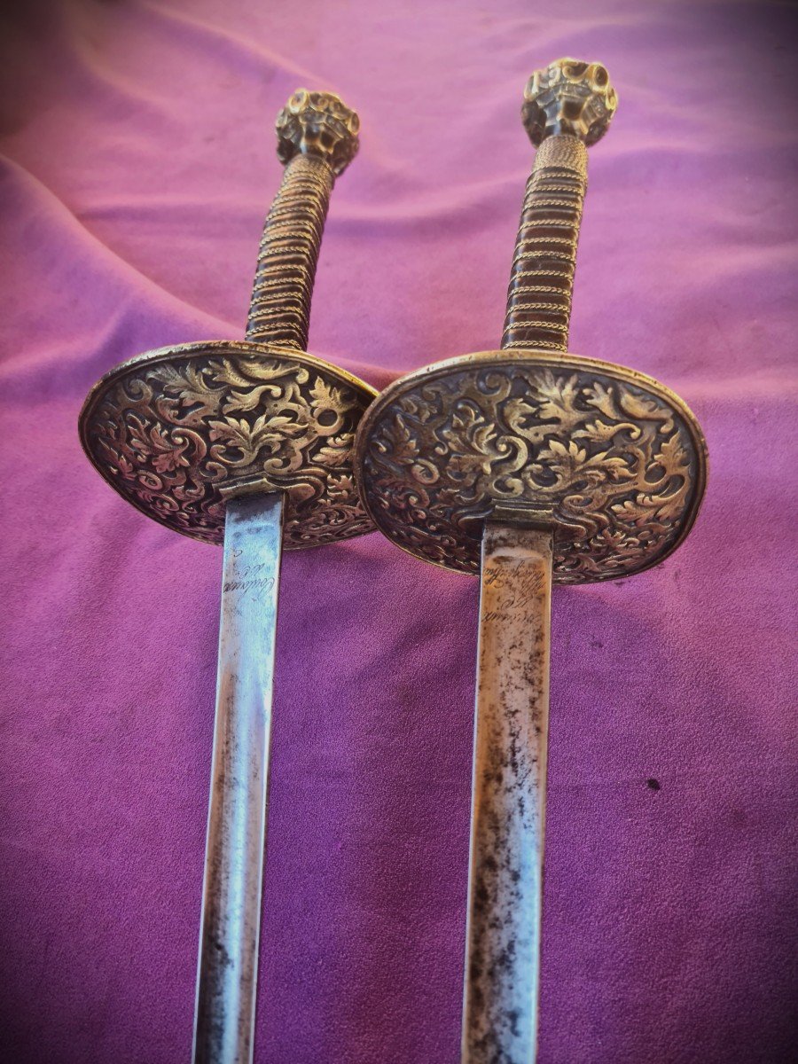 Pair Of Quality Dueling Swords, By Coulaux In Klingenthal, 1st Half Of The 19th Century-photo-4