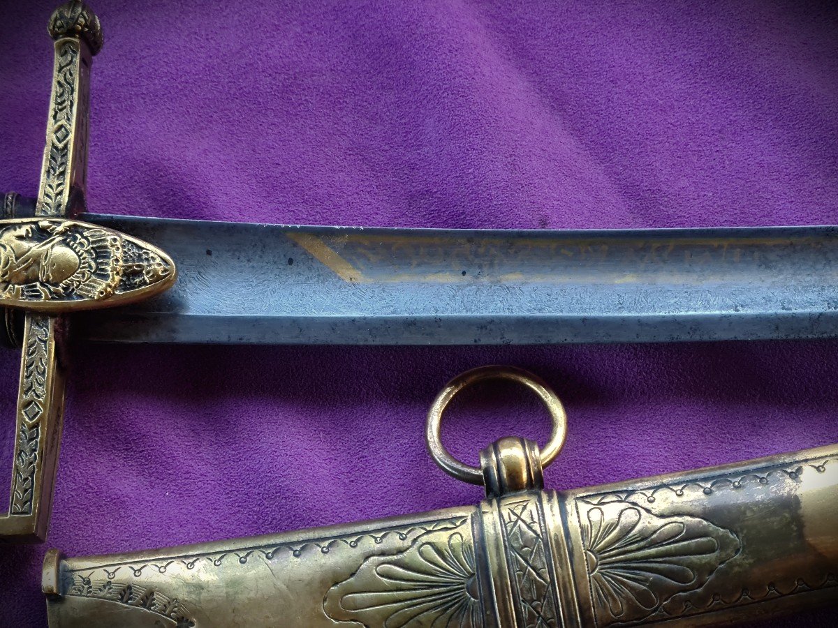 Napoleonic Cavalry Officer's Saber, Damascus Blade-photo-1