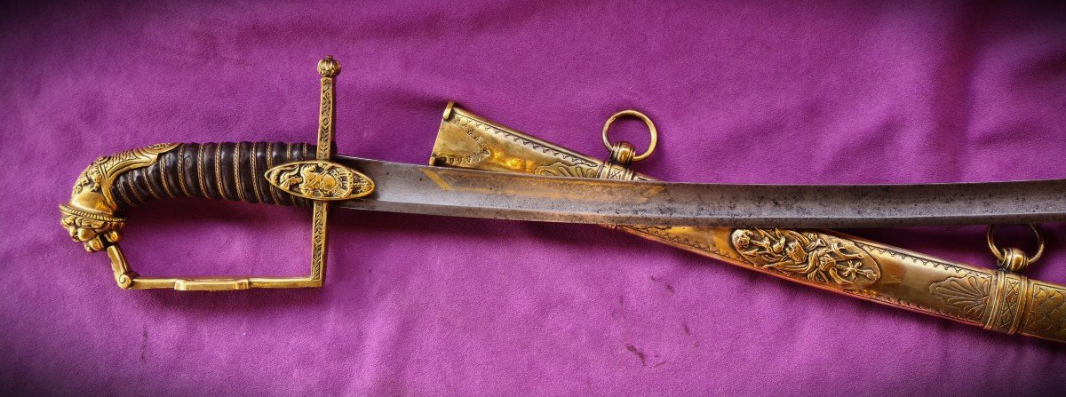 Napoleonic Cavalry Officer's Saber, Damascus Blade-photo-5