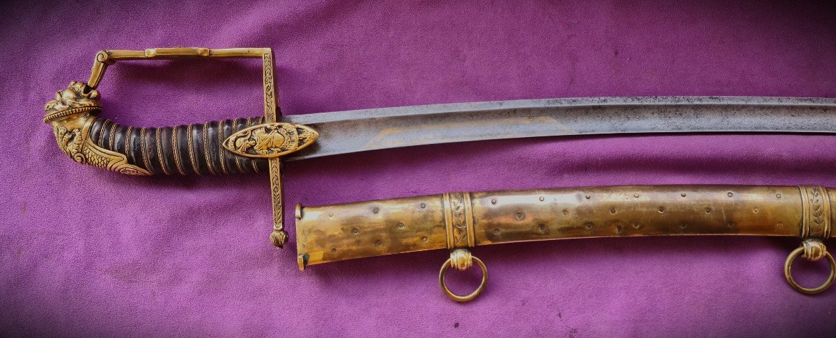 Napoleonic Cavalry Officer's Saber, Damascus Blade-photo-8