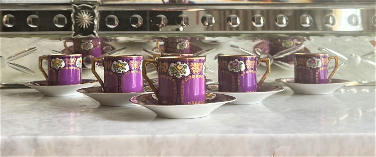 Marktredwitz Jaeger & Co Porcelain Coffee Cups, Late 19th Century