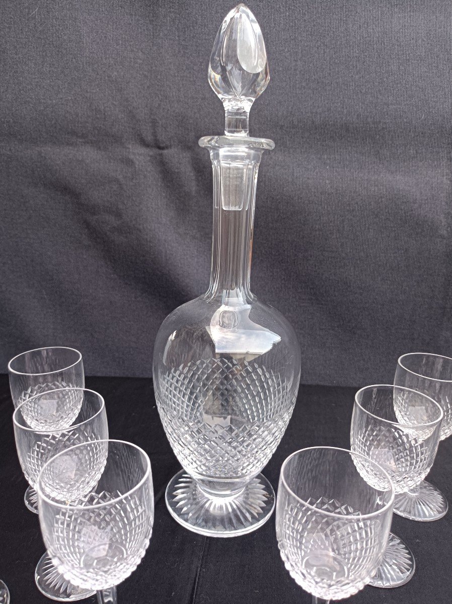 Saint Louis Crystal Liquor Set/ Cooked Wine Service, Roty Model-photo-4