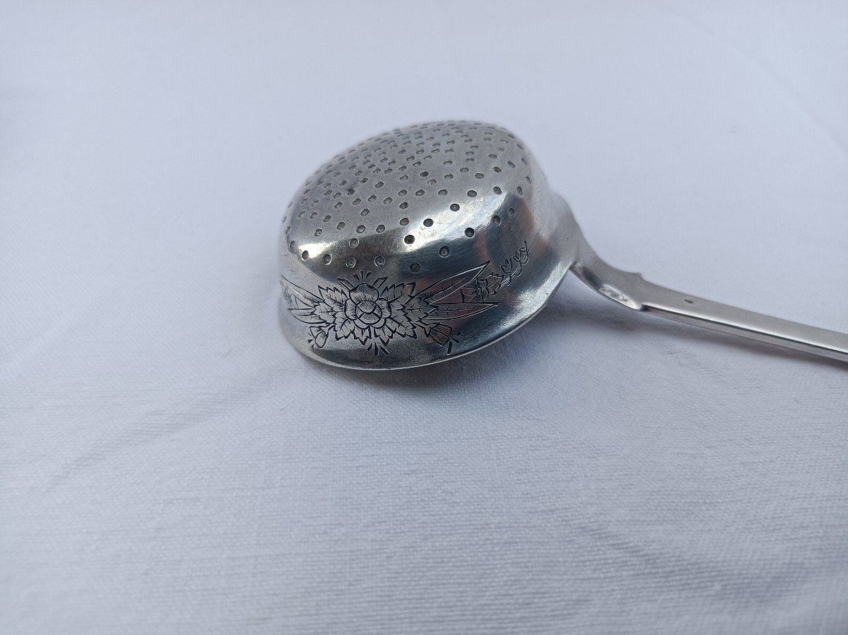 Sprinkling Spoon Sterling Silver Vermeil Russian Moscow 1891 XIX Century-photo-2