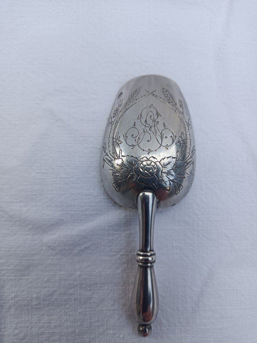Tea Shovel Spoon Sterling Silver Vermeille Russian Moscow 1891 XIX Eme Century-photo-4