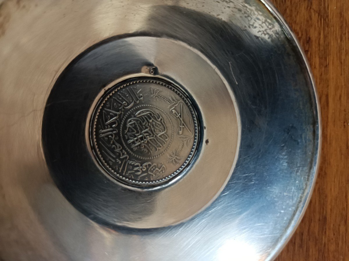 4 Solid Silver Bowls With Arabic Coins-photo-1