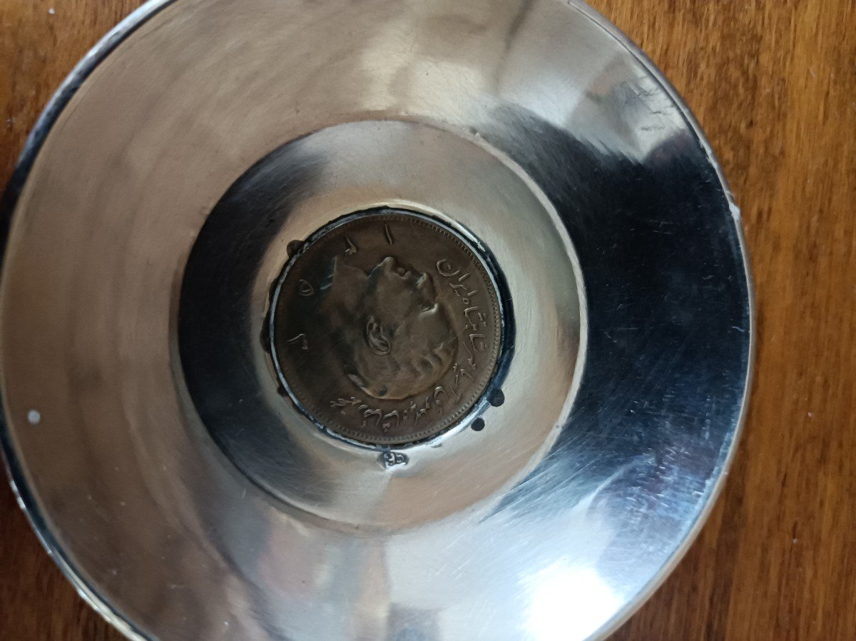 4 Solid Silver Bowls With Arabic Coins-photo-2